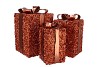 SPARKLE GIFTBOX BROWN LED S/3 15X25/20X35/25X42CM NM