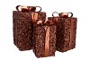 SPARKLE GIFTBOX BROWN LED S/3 15X25/20X35/25X42CM NM