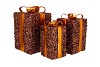 SPARKLE GIFTBOX BROWN LED S/3 15X25/20X35/25X42CM