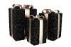 SPARKLE GIFTBOX BLACK LED S/3 15X25/20X35/25X42CM