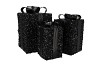 SPARKLE GIFTBOX BLACK LED S/3 15X25/20X35/25X42CM