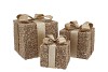 SPARKLE GIFTBOX COZY GOLD LED S/3 15X18/20X23/25X28CM