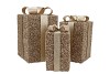 SPARKLE GIFTBOX COZY GOLD LED S/3 15X25/20X35/25X42CM NM