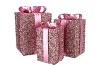 SPARKLE GIFTBOX FUCHSIA LED S/3 15X25/20X35/25X42CM NM