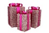 SPARKLE GIFTBOX FUCHSIA LED S/3 15X25/20X35/25X42CM NM