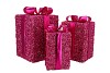 SPARKLE GIFTBOX FUCHSIA LED S/3 15X25/20X35/25X42CM