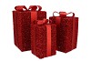 SPARKLE GIFTBOX RED LED S/3 15X25/20X35/25X42CM NM