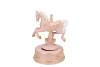 GLOWY JOLLY PINK HORSE MUSIC BOX 12X11X18CM