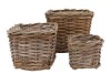 RATTAN KUBOO BASKET SQUARE S/3 W15/20/25 H13/18/22