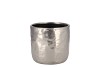 IRON STONE SILVER GLAZED POT 9X8CM