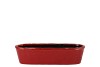 IRON STONE RED GLAZED OVAL POT 32X10X8CM