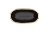 IRON STONE GOLD GLAZED OVAL POT 25X13X11CM
