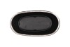 IRON STONE SILVER GLAZED OVAL POT 28X15X13CM