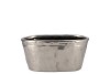 IRON STONE SILVER GLAZED OVAL POT 25X13X11CM