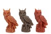 CANDLE FROSTY SITTING OWL SCOTTISH BROWN MIX 7X17CM NM