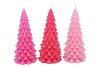 CANDLE FROSTY X-MAS TREE JOLLY PINK MIX 9X20CM ASS
