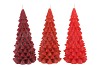 CANDLE FROSTY X-MAS TREE WILD RED MIX 9X20CM ASS