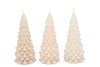 CANDLE FROSTY X-MAS TREE COZY SAND MIX 8X16CM ASS