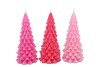CANDLE FROSTY X-MAS TREE JOLLY PINK MIX 8X16CM ASS