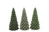 CANDLE FROSTY X-MAS TREE MAJESTIC GREEN MIX 6X12CM ASS
