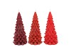 CANDLE FROSTY X-MAS TREE WILD RED MIX 6X12CM ASS