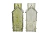 MILLE GREEN VASE HOUSE 13X13X30CM