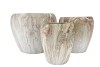 MONTY SAND POT FLOWER S/3 42X35/32/32/23X29CM
