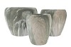 MONTY GREEN POT FLOWER S/3 42X35/32/32/23X29CM NM