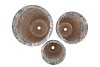 MONTY GREY POT FLOWER LONG S/3 37X46/31X43/24X40CM