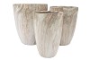 MONTY SAND POT FLOWER LONG S/3 37X46/31X43/24X40CM
