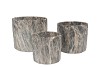 MONTY GREY POT CILINDER S/3 20X19/18X16/14X13CM