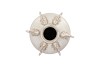 PEARL SEA GREY VASE FISH 23X23X23CM NM