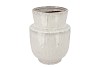 IRON STONE WHITE VASE 24X24X31CM