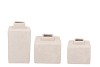LISBOA WHITE VASE CUBE S/3 10X10/10X16/10X22 NM