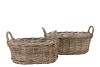 RATTAN KUBOO BASKET OVAL EARS S/2 L39/43 W17/21