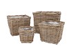 RATTAN KUBOO BASKET SQUARE S/4 W15/20/25/30 H13/18/22/26