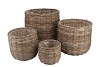 RATTAN KUBOO CAULDRON NATURAL S/4 25X23/35X33/44X40/55X50CM