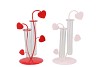 XELLY RED/PINK METAL RACK HEART 2VASES ASS12X10X21