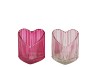 AMOUR FUCHSIA MIX T-LIGHT HEART RIB ASS 8X7X8CM