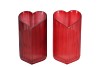 AMOUR RED MIX T-LIGHT HEART RIB ASS 9X8X15CM