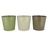 ZINC SUMMER GREEN MIX BUCKET STRIPED ASS 22X20X16CM