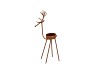 RUSTY RUST DEER WITH CANDLE HOLDER 12X7X25CM