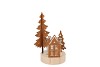 KATY RUST METAL RACK HOUSE AND TREE T-LIGHT 11X9X18CM