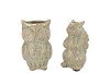 OTIS GREEN VASE OWL SQUIRREL ASS 12X8X16CM
