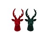 X-MAS FLOCK RED GREEN DEER ASS 7X7X10CM