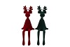 X-MAS FLOCK RED GREEN DEER FUNNY ASS 10X9X26CM