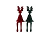 X-MAS FLOCK RED GREEN DEER FUNNY ASS 8X7X19CM