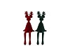 X-MAS FLOCK RED GREEN DEER FUNNY ASS 6X6X15CM