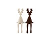 X-MAS FLOCK BROWN SAND DEER FUNNY ASS 6X6X15CM