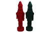 X-MAS FLOCK RED GREEN NUTCRACKER ASS 19X19X80CM